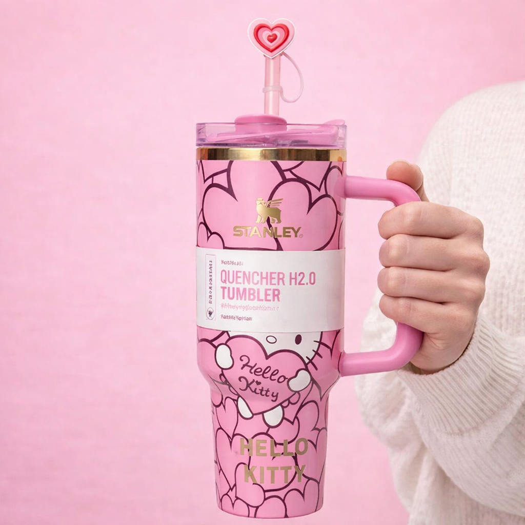 Stanley x Hello Kitty Sweet Hearts Glitter Tumbler [Limited Edition] – Pink