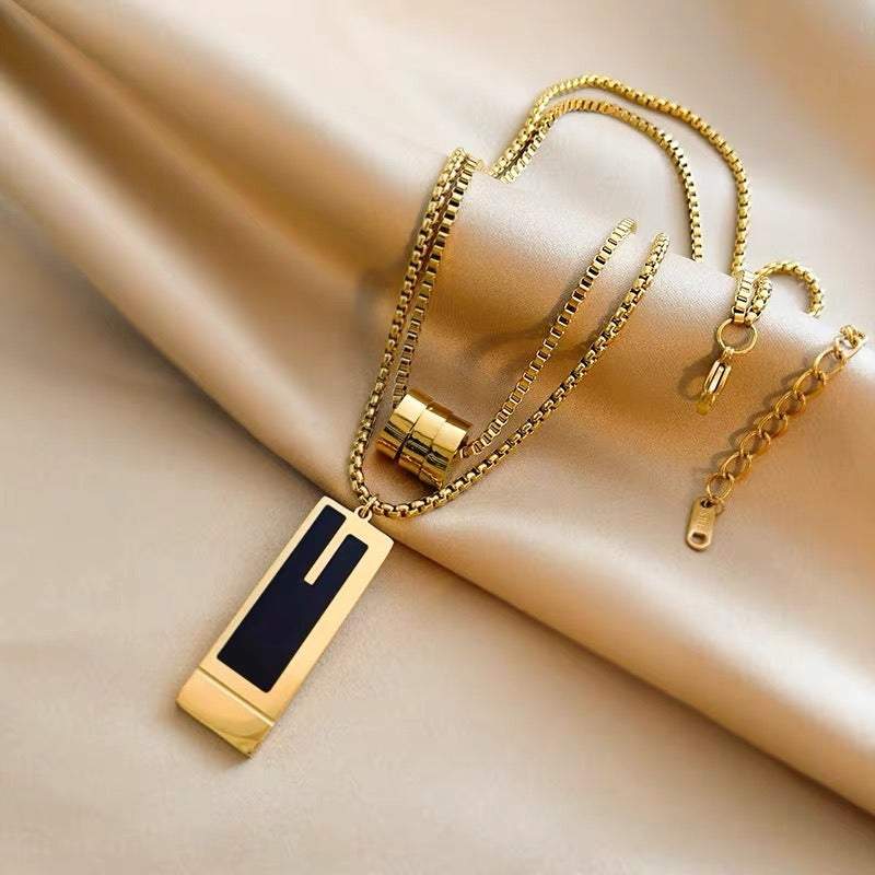 Double layered Square Necklace