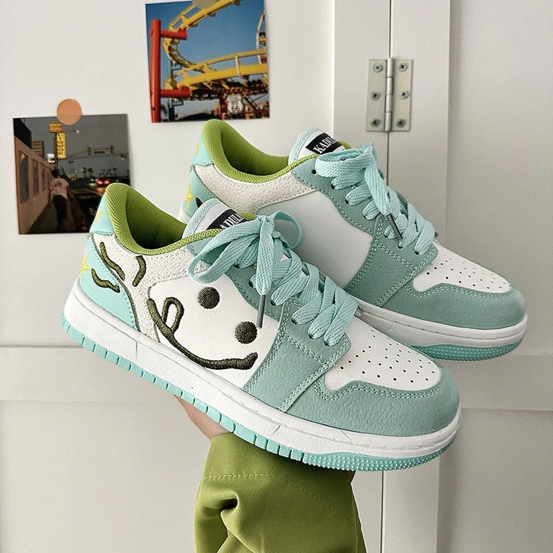 Mint green skate shoes