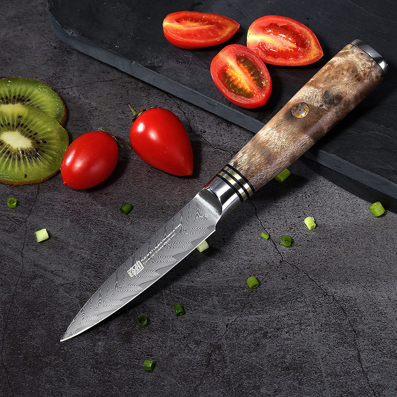 Damascus Shadow Wood Fruit Knife 3.5 Inch Paring Knife