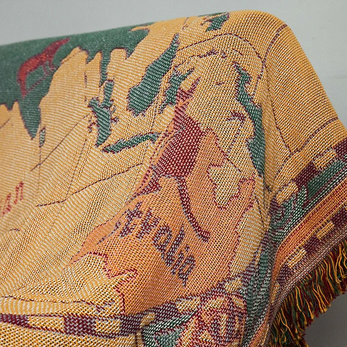 World map Bohemian Blanket