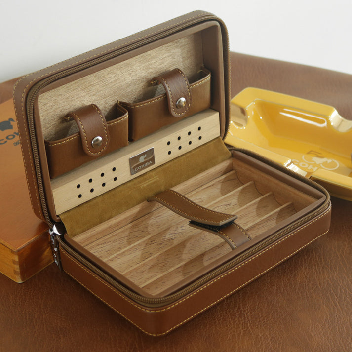 Portable Cigar Box, Cedar Wood Cigar Moisturizing Box