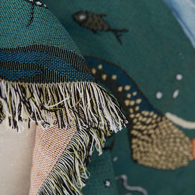 Mermaid Pattern Knitted Sofa Blanket